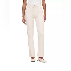 DL1961 Halle High Rise Straight Leg Instasculpt Jeans in Ecru